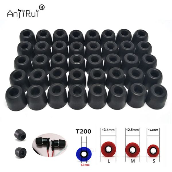 Accesorios 20 pares de almohadillas para los oídos de espuma con memoria T200 tapones para los oídos de 4,5 mm para KZ ZS10 PRO, KZ EDX, SOUNDPEATS H1 Auriculares Almohadillas para los oídos de graves mejoradas