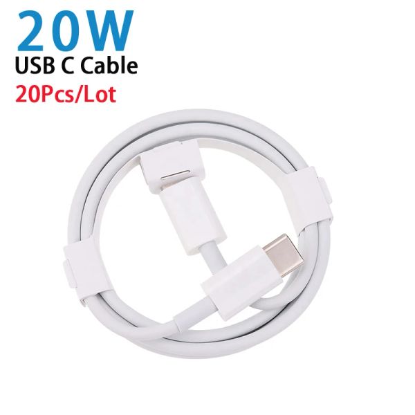 Accessoires 20pcs / lot 20W 1m C câble de charge mobile Câble de charge rapide USB C PD TYPE C Câble pour Samsung Xiaomi Poco Huawei LG OnePlus Honor