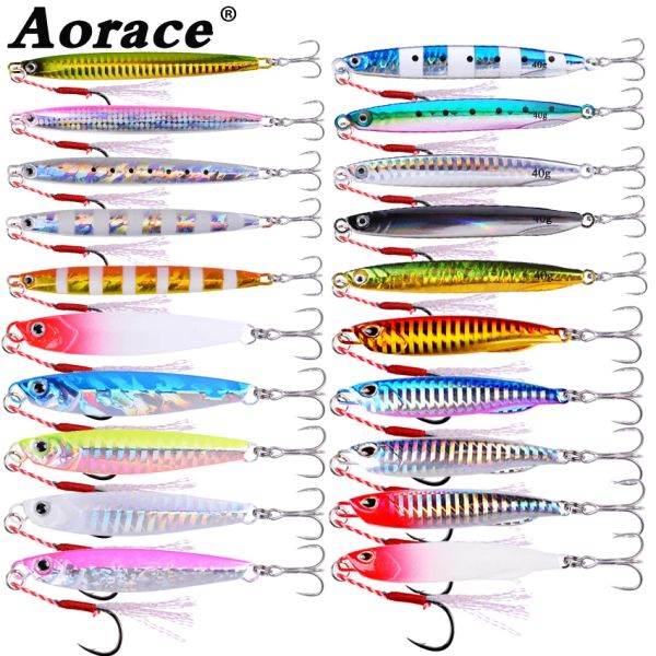 Accessoires 20pcs Super Metal Casting Jigs Kit 10G 20G 30G 40G 60G JIGS SEA PISCHE BAIT BAIT LURING LURE LIGGING BLADE POUR TONNE