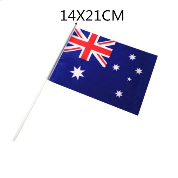 Accessoires 21*14 cm drapeau National australien 50 pcs main agitant drapeau australien activité défilé sport décoration de la maison