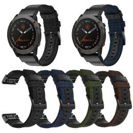 Accessoires 22 26 mm Bracelet de montre à ajustement rapide en nylon pour Garmin Fenix 6X 6 5X 5 Plus 3 HR Forerunner 935 945 Montre intelligente Easyfit Bracelet