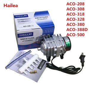 Accesorios 220V Hailea ACO208 308 318 compresor de aire electromagnético portátil koi pecera burbuja acuario bomba de aire estanque aireador