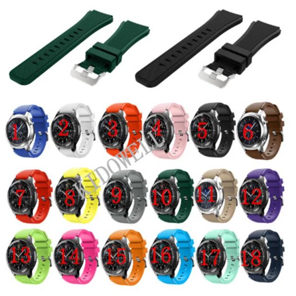 Accesorios Correa de muñeca de goma de 22 mm para Samsung Gear S3 Frontier Correas de reloj de silicona Correa de pulsera de repuesto clásica Gear S3 de 22 mm 100 piezas