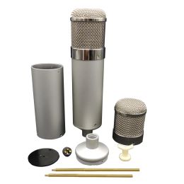 Accessoires 24 cm Httu47 grand corps de Microphone en métal Sier grand bricolage 47 condensateur micro coque choc avec support de montage protection en maille de pulvérisation