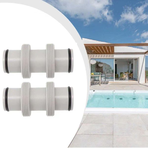 Accesorios Adaptador de extensión de manguera de 2 piezas para válvula de émbolo de manguera dividida Intex de 1,5 a 1,5 pulgadas Spas Bañeras de hidromasaje Conector recto para piscina