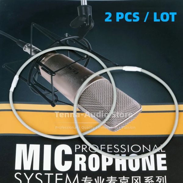 Accesorios 2 piezas Grabación de la banda de goma elástica de micrófono para Neumann U87 U 87 AI U87AI Cable de cable de suspensión de montaje de choque de choque