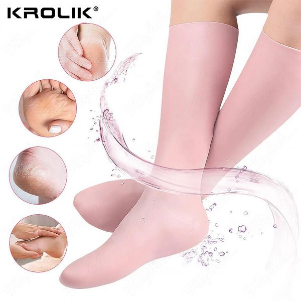 Accessoires 2 pièces chaussettes de soin des pieds en silicone chaussettes en gel hydratant anti-fissuration peau morte craquelée enlever le protecteur soulagement de la douleur outils de pédicure