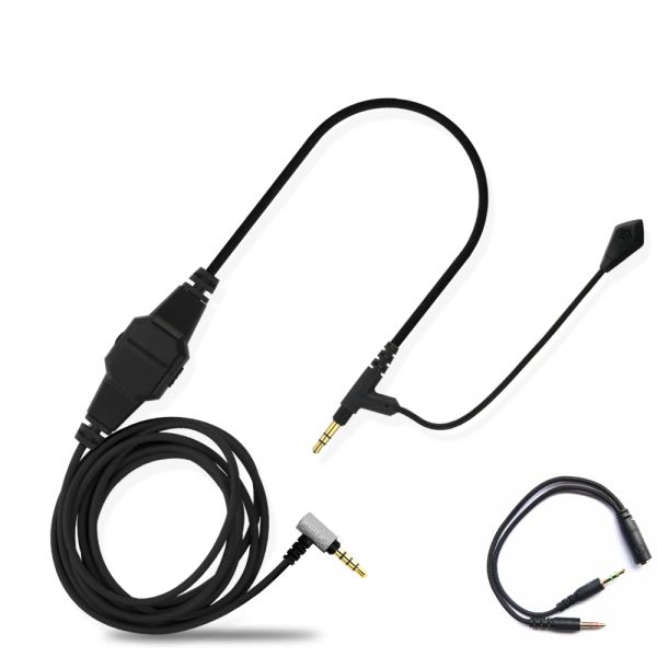 Accessoires 3,5 mm pour HD681 SHP9600 SHP9500 Sony Hesh 2 Câble de volume de microphone de flèche pour le jeu Skype PS4 Xbox One Phones