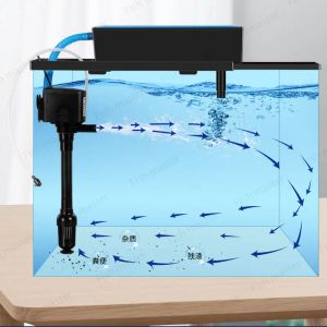 Accessoires 3 en 1 filtre purificateur d'eau pour aquarium filtre de fond d'aquarium filtration d'oxygénation eau en circulation eau recyclée