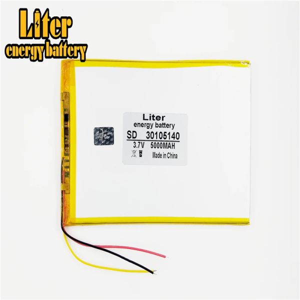Accessoires Batterie au lithium en polymère à 3 lignes 30105140 3,7 V 5000mAh Batterie de comprimés fabriqués en Chine Rechargeable Liion Cell