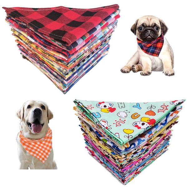 Accesorios 30/50 Uds. Lote de Bandana para perros a granel, Baberos para perros pequeños, medianos y grandes, bufanda de algodón ajustable, pañuelo para cachorros, accesorios para perros