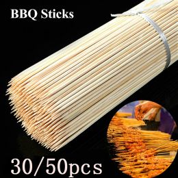 ACCESSOIRES 30 / 50PCS Dispostables Griller en bois Griller BBQ Tools Outdoor Cuisinage BBQ Sticks Bamboo Bambou Barbecue Tools Fruit Sticks