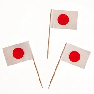 Accessoires 300 pièces emballées drapeaux de cure-dents du japon choix de nourriture en papier cure-dents de gâteau de dîner décoration de cupcake bâtonnets de cocktail de fruits pour la fête