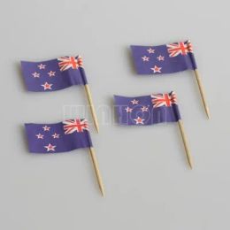 Accessoires 300 pièces drapeau de cure-dents de nouvelle-zélande pour les choix de nourriture cure-dents de gâteau de dîner décoration de Cupcake bâtons de cocktail de fruits fournitures de fête