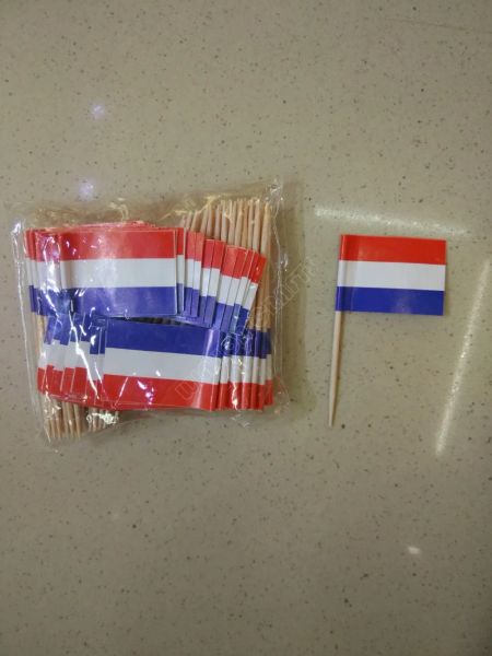 Accesorios Paquete de 300 Uds. Banderas de palillos de dientes de Holanda Selecciones de comida de Países Bajos Selecciones para pasteles Cupcake Fruit Cocktail Sticks Bandera de palillos de dientes holandeses