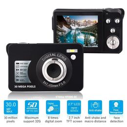 Zubehör 30 MP Mini-Digitalkamera 2,7 Zoll TFT-Bildschirm Anti-Shake Selftime-Fotokamera HD 1080p 8-fach Zoom Video-Camcorder für Kinder Geschenk