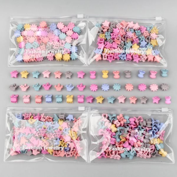 Accessoires 30pcs / sac mini mignons griffes de cheveux Clips pour filles bébé coloré en épingle à cheveux dessin animé fleur de lapin couronne étoiles