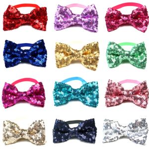 Accessoires 30 pièces brillant noël fournitures pour animaux de compagnie chien chat accessoires de mariage chien de compagnie noeuds papillon cravates produits de toilettage de vacances pour animaux de compagnie