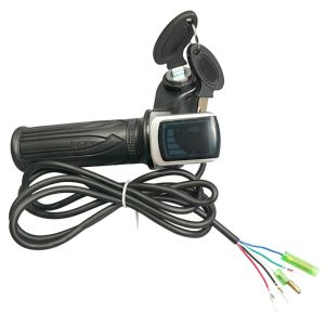 Accessoires 36V / 48V / 60V Grip de gaz de scooter électrique avec verrouillage de clé indicateur de moto