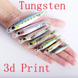 Accessoires 3D -printen Tungsten Jig Fishing Lure Sea Fishing Long Casting Micro Jigs 10G120G snel zinken lumineuze verticale jigging -lokaas