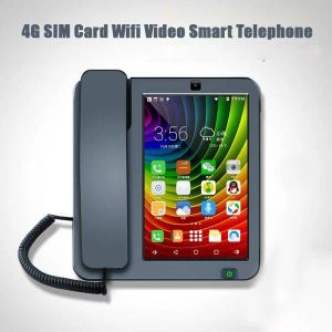 Accessoires 3G 4G Sim Card Android Smart Fixed Phone Touch Screen Video Call Telefoon met WiFi -opname voor Home Business Landline -telefoons