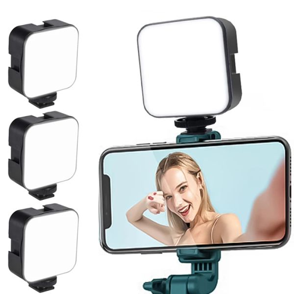 Accesorios 3pcs Dimmable mini universal selfie LED LECH LAP FLASH Phone Lens Creative Mobile Phone Camera Selfie Light para Nikon Dji Sony