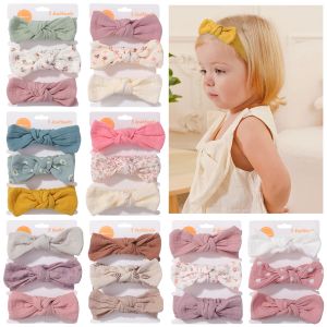 Accessoires 3pcs Bandeau Baby Girls Set Bow Knot Head Wrap Bandage Kids Toddlers Headwear Hair Band Infant Baby Newborn Hair Accessoires