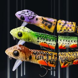 Accessoires 3 stks/Set Topwater Lure voor het vissen Wobbler Lizard 4 Segment Joint Swimbait zwevende kunstmatige aas snoeken bass baster 220 mm 59g