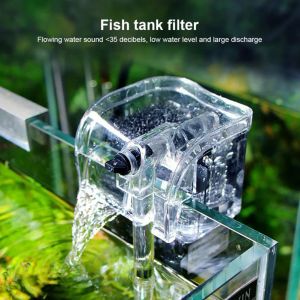 Accessoires 3W Aquarium Accrochez-vous au filtre cascade de pompe à oxygène externe Filtre d'eau EU / US Small Submersible Fish Tref