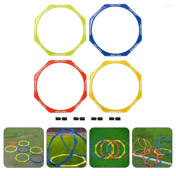 Accessoires 4 pièces cercle d'entraînement de football anneaux d'agilité portables vitesses de football pour adultes trains d'exercice fournitures de sport pour adultes