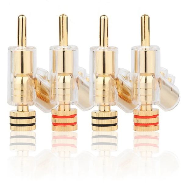 Accessoires 4 PCS HIFI Gold plaqué verrouillable Câble de haut-parleur Banana Pild Connecteur Audio Amplificateur Connecteur de câble de haut-parleurs Durable Installation facile