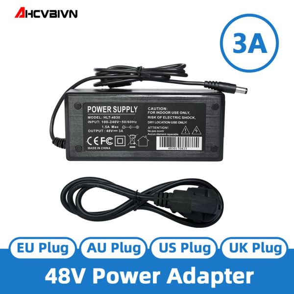 Accesorios 48V 3A Adaptador de alimentación para CCTV Sistema POE Sistema NVR 100240V Salida de alimentación de entrada de AC 48V DC 3A