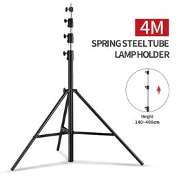 Accesorios Soporte de luz de tubo de acero de 4M con orificio de 1/4 3/8 Soporte de trípode resistente adecuado para luces de cámara Luces LED Soporte de lámpara