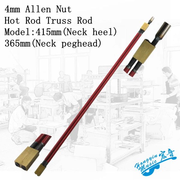 Accessoires 4 mm allen noix hot rod truss truss bilater double action guitare truss tir 365mm415mm440 mm accessoires de levier de réglage de haute qualité