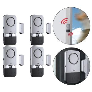 Accessoires 4 stks deurraam alarm 120db luid gemakkelijk te installeren magnetische sensor thuisbeveiliging alarm voor kantoor thuisbedrijf Kinderen veiligheid