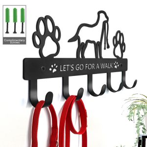 Accessoires 5 Haken Hondenriemhanger Metaal Hondenspeelgoed Wandgemonteerde haak Huisdierkleding Sleutel Wandrekhouder Hangers voor honden Katten Accessoires voor huisdieren