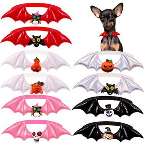 Accessoires 50 / 100pcs Halloween Pet Accessoires Vampier Wings Chien Boie Clie à noeud Pumpkin Skull Dog Supplies Pet Dog Cat Bowties Small Dog Bowtie