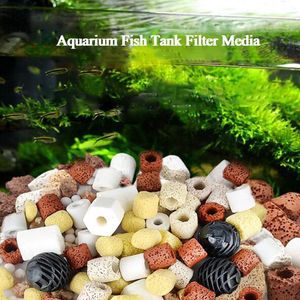 Accessoires 500g 10Types d'aquarium filtre pour réservoir de poissons anneaux en céramique charbon actif Bio boules filtre à eau claire média Aquario Acessorio