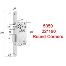 Accessoires 5050 5572 6072 190 220 235*22 Ronde Corners staalbeveiliging vingerafdruk deurvergrendeling body mechanische vergrendeling accessoires