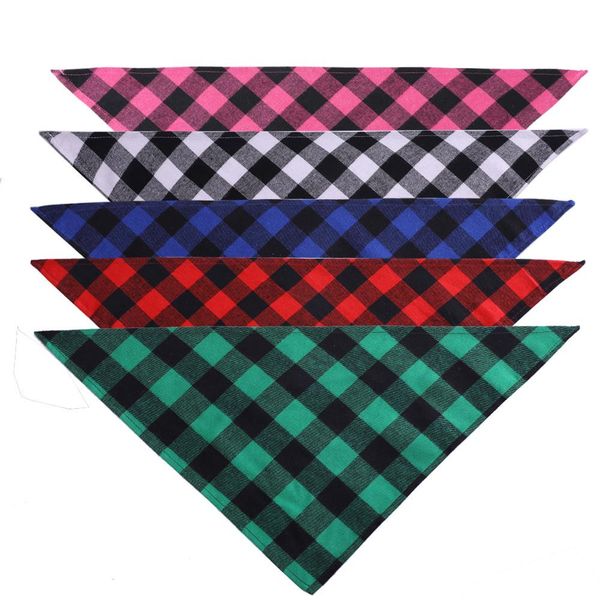 Accesorios 50 pzas/lote Bandanas para perros de algodón a cuadros pañuelo para mascotas bufanda lavable Baberos para perros para accesorios para perros medianos y grandes