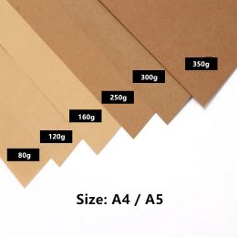 Accesorios 50 piezas/lote A5 A4 Kraft Paper Brown Craft Board de cartón grueso Tarjeta de cartón Tarjeta de bricolaje Hacer papel 80G 120G 150G 200G 250G
