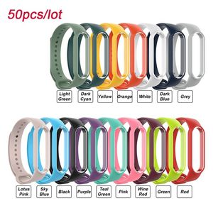 Accessoires 50 stks/partij Bandjes Voor Mi Band 6 Siliconen Vervanging Pols Voor Xiaomi Mi Band 5 Groothandel Band Fitness Band accessoires