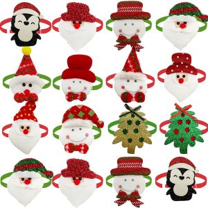 Accessoires 50pcs nouveau noël petit chien noeud papillon chien noël noeud papillon bonhomme de neige pingouin Style chien accessoires animal de compagnie chien produit décoratif