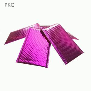 Accessoires 50 stks/pack Rose Red Bubble Mailer Gedekte verzending Envelope Metallic Bubble Mailer Aluminium Foil Geschenktas Verpakking Envelop