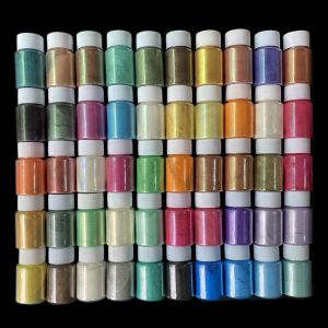 Accessoires 50pieces / Set Mica Pearl Powder Paint Paint Mit de teinture à la main Nails Art Bath Bomb Bougie Epoxy Résine Paint Pigment Pigment Pigment Pigment Pigment