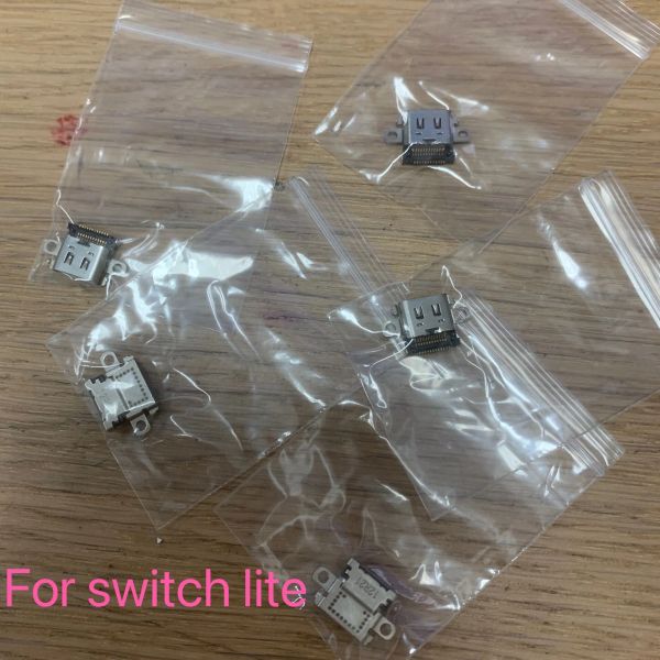 Accessoires 5pcs / lot Original Nouveau mais avec un sac OPP pour Nintendo Switch Lite NS Lite Game Console Power Charging Socket Typec USB Port
