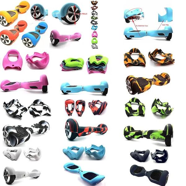 Accesorios Funda protectora de silicona para scooter eléctrico Hoverboard de 6,5 pulgadas Scooter autoequilibrado 2 ruedas 19 colores Funda de piel de silicona P