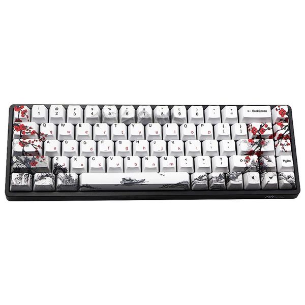 Accesorios 68 teclas Keycap Wangjiang Plum Blossom Keycap Tinte Sublimación OEM Perfil Teclado mecánico Keycap para K6 IFG68 TADA68 EK820