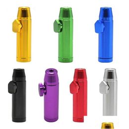 Accessoires 7 couleurs en aluminium rond Sniffer Snorter Distributeur Boîtes de poudre 54Mm Embouts de bouche en métal Kit de tabac à priser Boîte nasale anti-fuite Stor Dh9N2