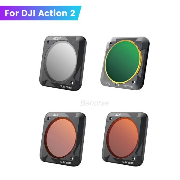 ACCESSOIRES 8 IN 1 FILTRE DE LURS MAGNÉTIQUE RÉGLABLE POUR DJI ACTION 2 CPL UV ND / NDPL FILTERS SET POUR DJI OSMO ACTION 2 ACCESSOIRES DE CAMERIE